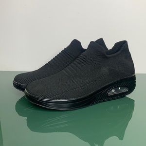 Black slip on sneakers Size 10